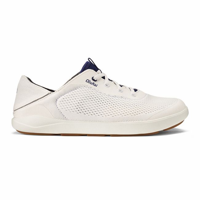 Olukai Men's Moku Pae Sneaker - Bright White / Pacifica US384-610